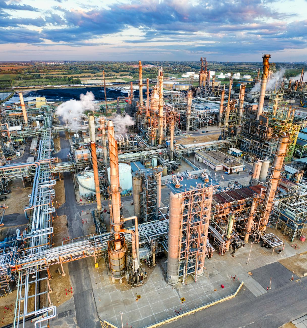 refinery from a birds eye view